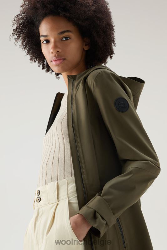 waterdichte levitt zomerparka Woolrich vrouwen 8TTN0167 donkergroen kleding