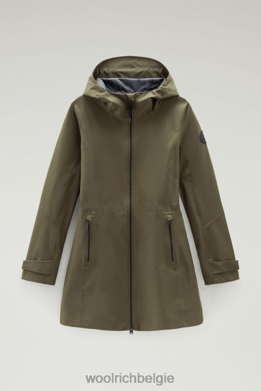waterdichte levitt zomerparka Woolrich vrouwen 8TTN0167 donkergroen kleding