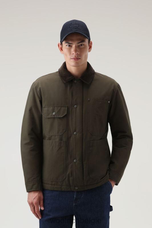 werkstofjas van eco ramar Woolrich Heren 8TTN0682 donkergroen kleding