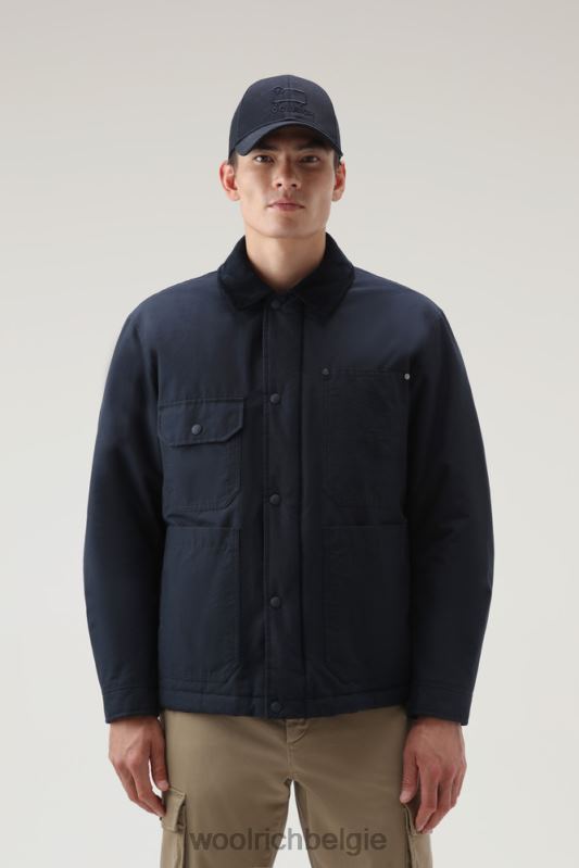 werkstofjas van eco ramar Woolrich Heren 8TTN0742 Melton blauw kleding