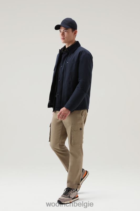 werkstofjas van eco ramar Woolrich Heren 8TTN0742 Melton blauw kleding