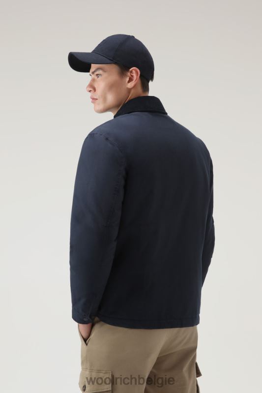 werkstofjas van eco ramar Woolrich Heren 8TTN0742 Melton blauw kleding