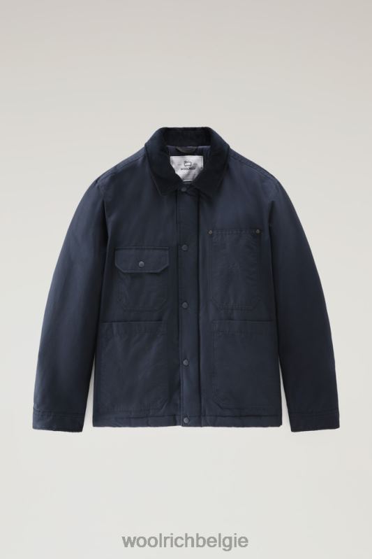 werkstofjas van eco ramar Woolrich Heren 8TTN0742 Melton blauw kleding