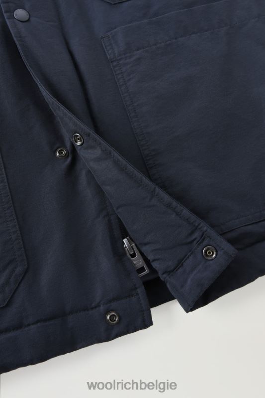 werkstofjas van eco ramar Woolrich Heren 8TTN0742 Melton blauw kleding