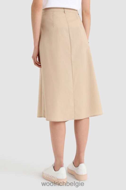 wikkelrok van popeline van zuiver katoen Woolrich vrouwen 8TTN0326 veer beige kleding