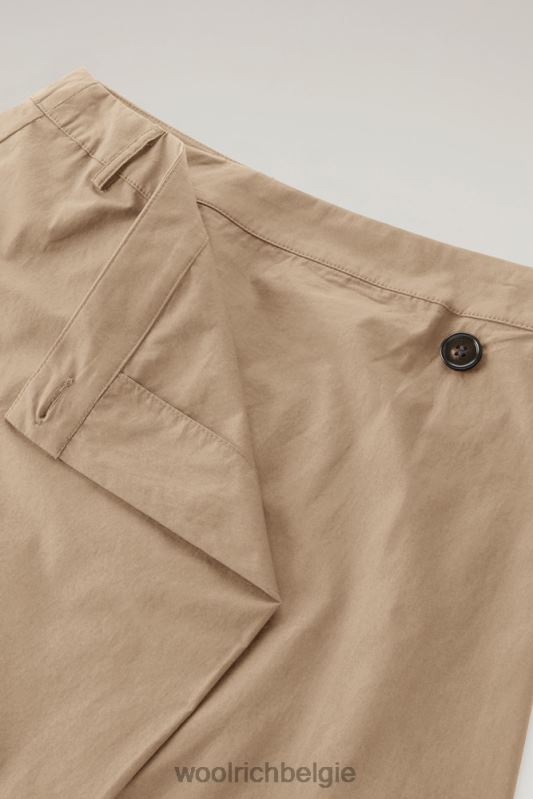 wikkelrok van popeline van zuiver katoen Woolrich vrouwen 8TTN0326 veer beige kleding