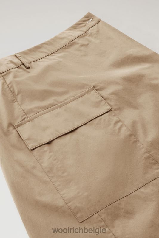 wikkelrok van popeline van zuiver katoen Woolrich vrouwen 8TTN0326 veer beige kleding