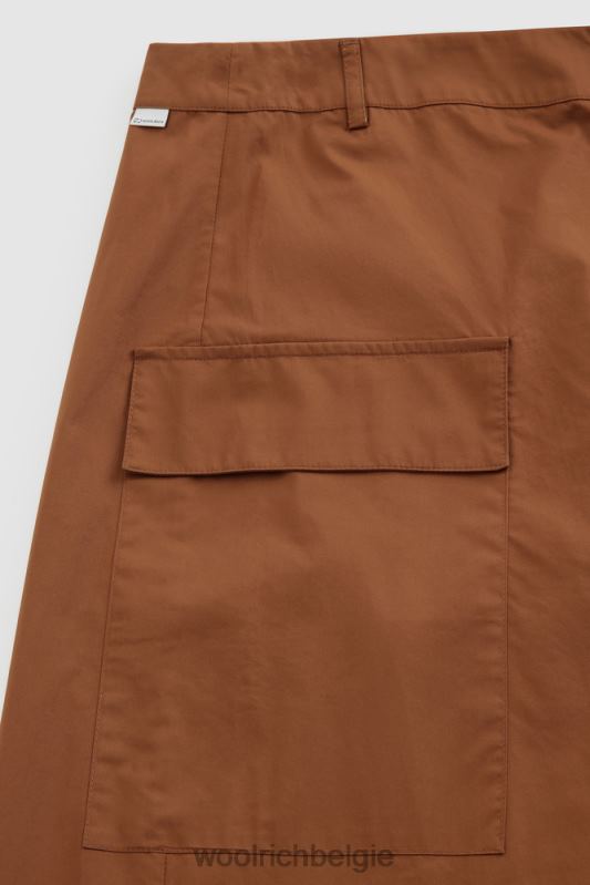 wikkelrok van popeline van zuiver katoen Woolrich vrouwen 8TTN0333 roestbruin kleding