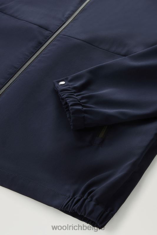 windjack van vitale barberis canonico-wol met capuchon Woolrich Heren 8TTN0594 Melton blauw kleding