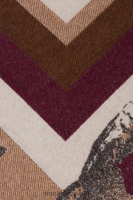 wolmixdeken met jacquard-afwerking - een dezer dagen Woolrich unisex 8TTN0734 streep zand accessoires