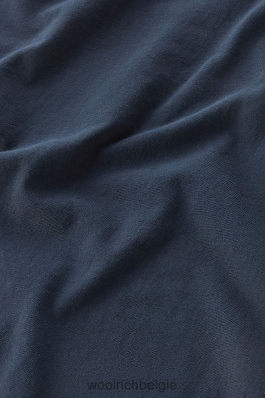 zavikon t-shirt van puur katoen Woolrich Heren 8TTN0442 Melton blauw kleding
