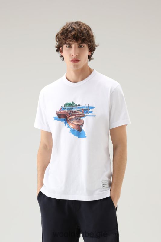 zavikon t-shirt van puur katoen Woolrich Heren 8TTN0515 Helder wit kleding