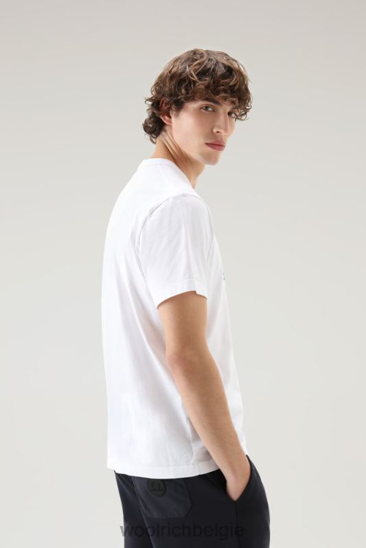 zavikon t-shirt van puur katoen Woolrich Heren 8TTN0515 Helder wit kleding