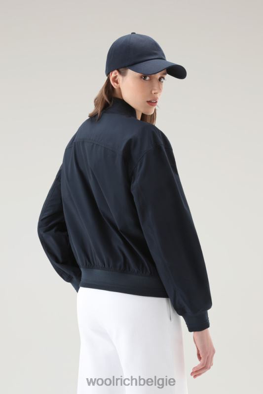 zomerbommenwerper met een stedelijk tintje Woolrich vrouwen 8TTN038 Melton blauw kleding