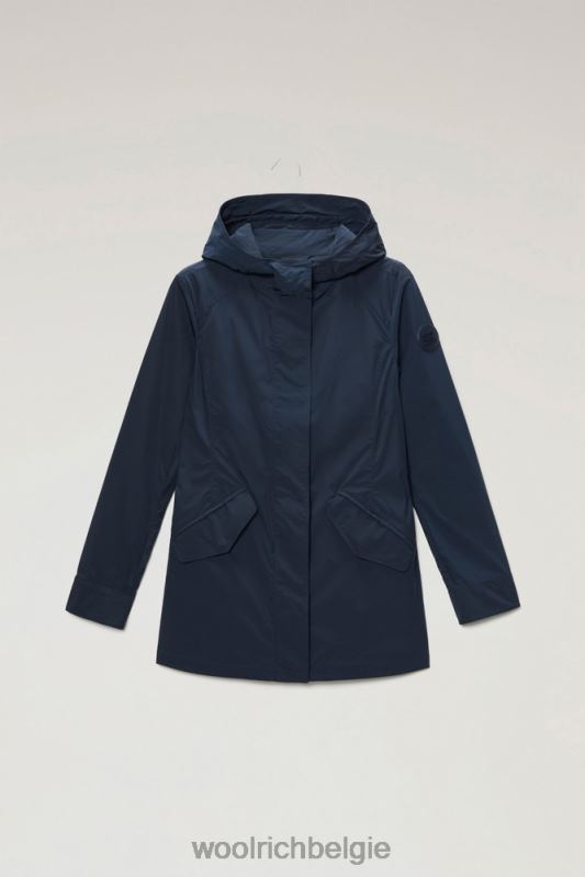 zomerparka met stedelijk tintje Woolrich vrouwen 8TTN0177 Melton blauw kleding