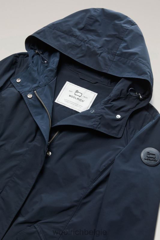zomerparka met stedelijk tintje Woolrich vrouwen 8TTN0177 Melton blauw kleding