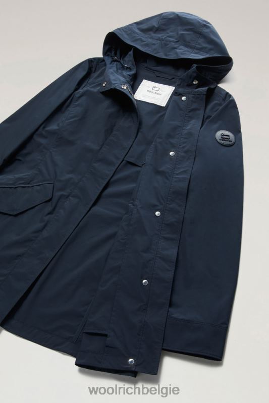 zomerparka met stedelijk tintje Woolrich vrouwen 8TTN0177 Melton blauw kleding