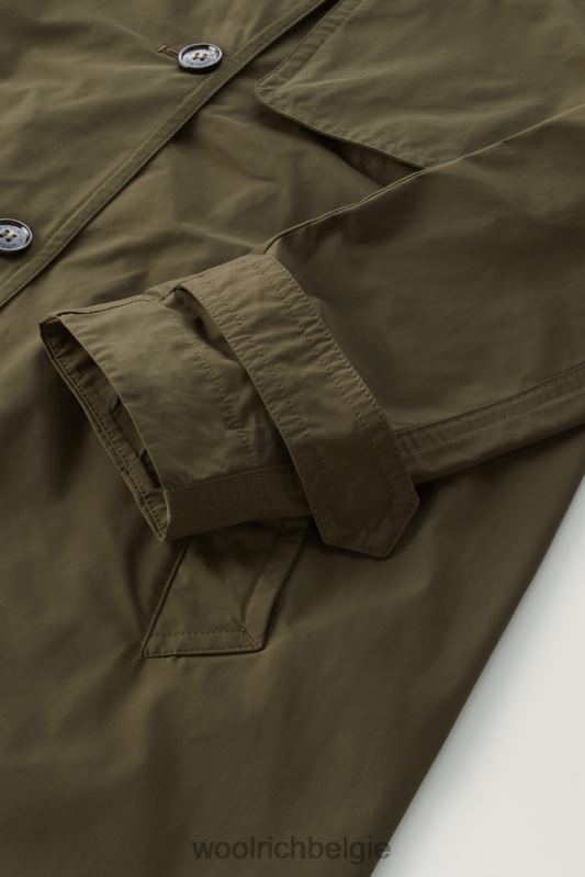 zomerse trenchcoat van urban touch-stof met tailleband Woolrich vrouwen 8TTN02 donkergroen kleding