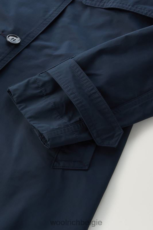 zomerse trenchcoat van urban touch-stof met tailleband Woolrich vrouwen 8TTN07 Melton blauw kleding