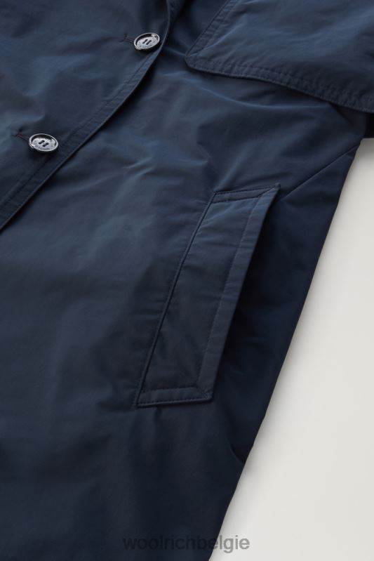 zomerse trenchcoat van urban touch-stof met tailleband Woolrich vrouwen 8TTN07 Melton blauw kleding