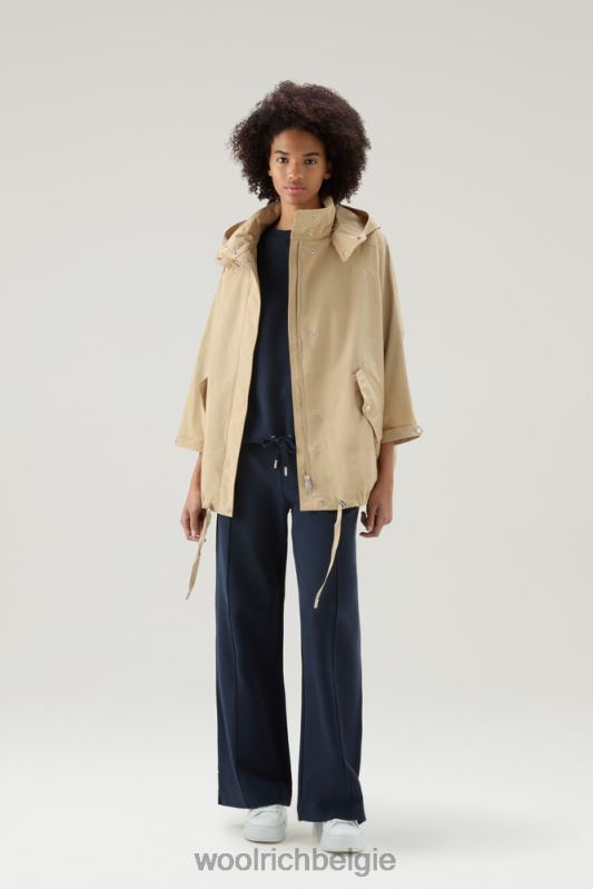 zomerwindjack met urban touch en afneembare capuchon Woolrich vrouwen 8TTN0114 veer beige kleding