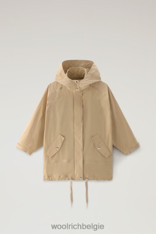 zomerwindjack met urban touch en afneembare capuchon Woolrich vrouwen 8TTN0114 veer beige kleding
