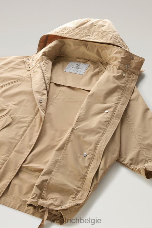 zomerwindjack met urban touch en afneembare capuchon Woolrich vrouwen 8TTN0114 veer beige kleding